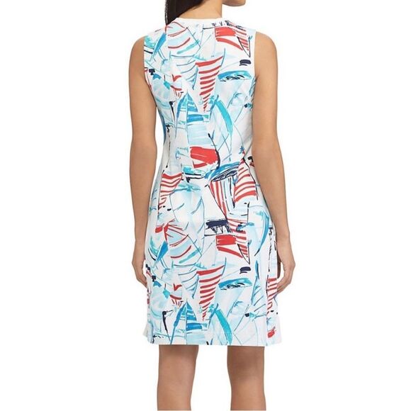 Chaps Red and Blue Nautical Dress Sz S - Picture 4 of 6